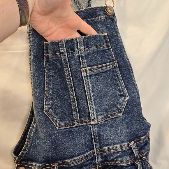 American Eagle Tomgirl Overalls Distressed Size XS Blue - Picture 4 of 10